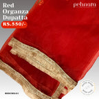 Mehroon Organza Dupatta
