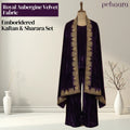 Regal Velvet Zari Embroidered Kaftan with Crushed Velvet Sharara Set