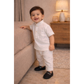 Pure Cotton White Kurta Pyjama Set for Kids