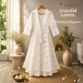 Pehnara Noor-E-Safed Mul Cotton Anarkali Set