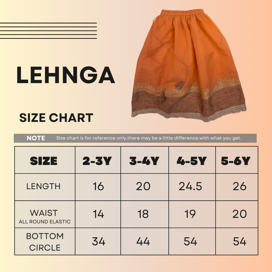 Orange Festive Kids Ghaghra Choli Set with Dupatta – Premium Gift Box Edition